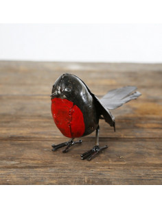 Rouge Gorge en métal recyclé brut-Petits oiseaux 2