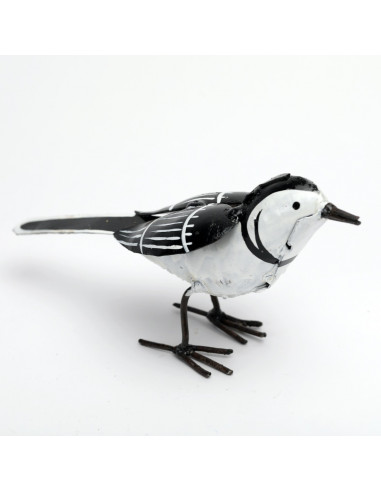 Bergeronnette grise en métal peint - Décoration-Petits oiseaux