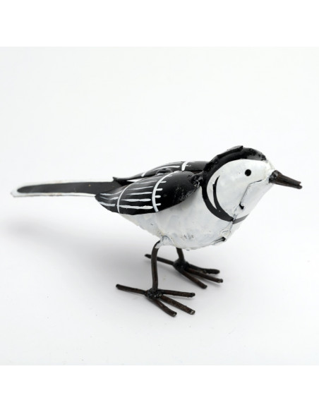 Bergeronnette grise en métal peint - Décoration-Petits oiseaux