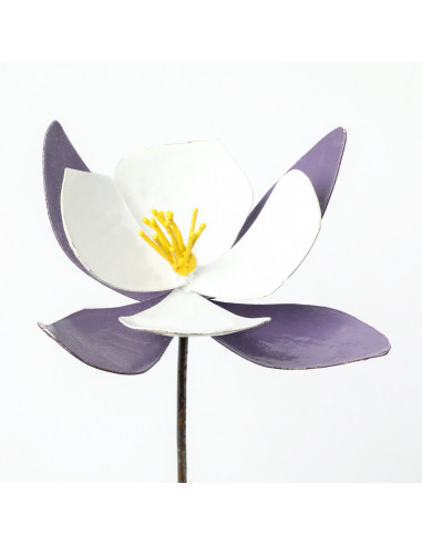 Fleur de lobélia en métal recyclé peint (petit modèle)-Tuteurs fleurs
