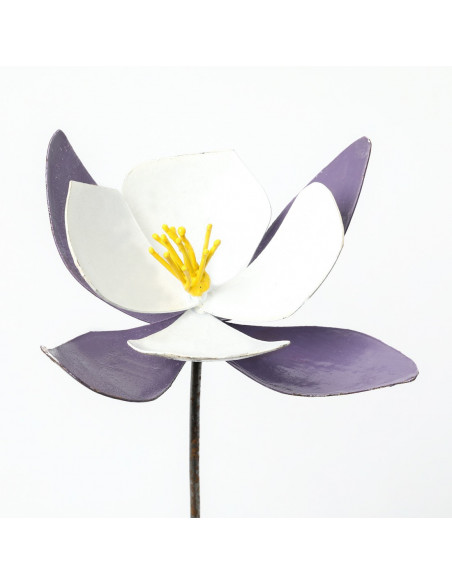 Fleur de lobélia en métal recyclé peint (petit modèle)-Tuteurs fleurs