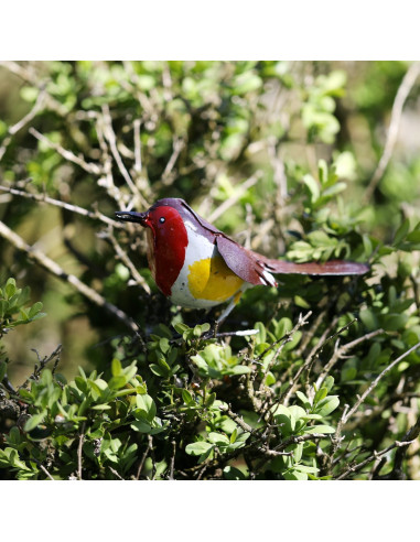 Rouge Gorge en métal peint - Décoration-Petits oiseaux