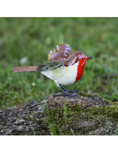 Rouge Gorge en métal peint - Décoration deco jardin 2