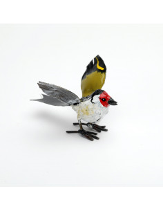 Chardonneret élégant ailes ouvertes - déco jardin en métal recyclé deco jardin