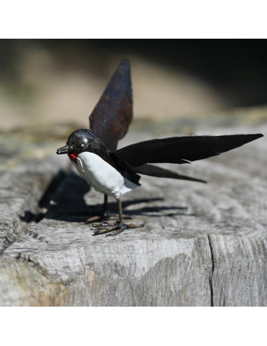 Hirondelle ailes ouvertes en métal recyclé - décoration jardin-Petits oiseaux