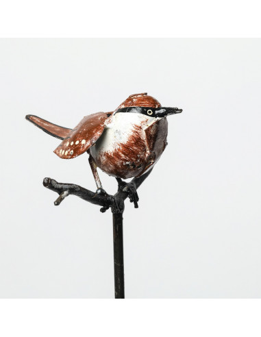 Tuteur Troglodyte Mignon - métal recyclé-Tuteurs oiseaux
