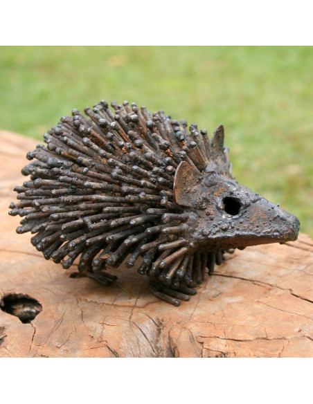 Hérisson en métal recyclé - déco jardin-Animaux sur pattes