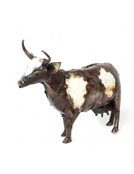 Vache en métal recyclé-Basse-cour et animaux de la ferme