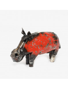 hippopotame en métal recyclé-Animaux du monde 2