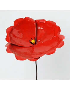 Fleur de coquelicot en métal XL-Tuteurs fleurs 2