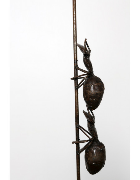 Tuteur 2 fourmis en métal recyclé-Tuteurs insectes