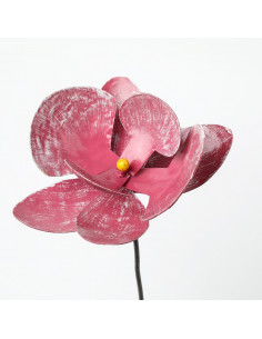 Fleur d'hibiscus en métal recyclé peint (grand modèle)-Tuteurs fleurs 2