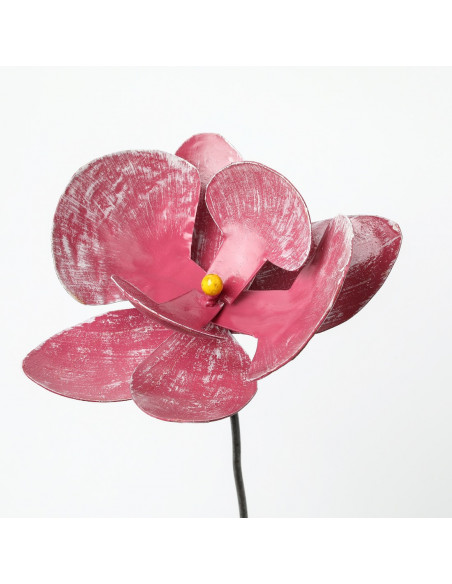 Fleur d'hibiscus en métal recyclé peint (grand modèle)-Tuteurs fleurs