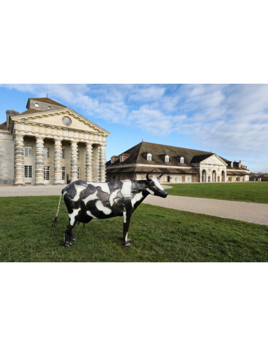 Ma vache montbéliarde pièce unique en métal recyclé pour le jardin-Pièces uniques