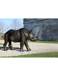 Pas touche à Mon Rhino pièce unique en métal recyclé-Pièces uniques 2