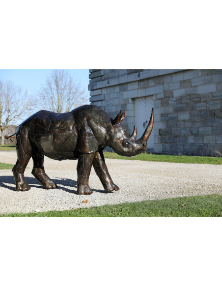 Pas touche à Mon Rhino pièce unique en métal recyclé-Pièces uniques