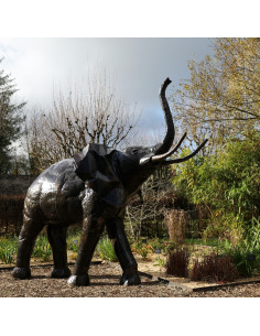 Mon Eléphant pièce unique en métal recyclé-Pièces uniques