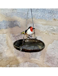 Suspension ronde avec chardonneret élégant - déco jardin-Mangeoire oiseaux à suspendre 2