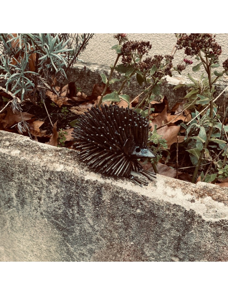 Hérisson en métal recyclé - déco jardin-Animaux sur pattes