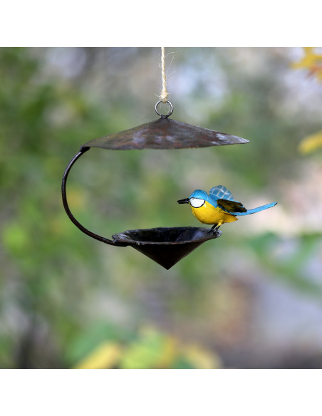 Suspension conique mésange bleue-Mangeoire oiseaux à suspendre