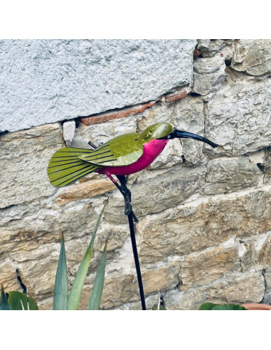Tuteur Guêpier d'Afrique en métal recyclé-Tuteurs oiseaux