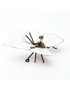 Papillon en métal recyclé - blanc-Insectes