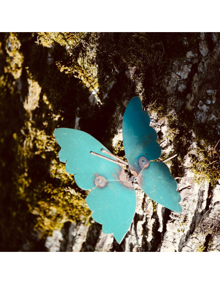 Papillon en métal recyclé - vert-Insectes