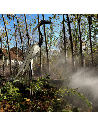 Sculpture Héron blanc XXL-Pièces uniques