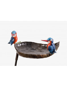 Tuteur mangeoire 2 Martins Pêcheurs-Mangeoire oiseaux sur pied