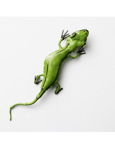 Lezard vert en métal recyclé deco jardin