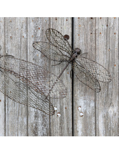 Libellule PM Grillage en métal recyclé – Sculpture artisanale du Zimbabwe deco jardin