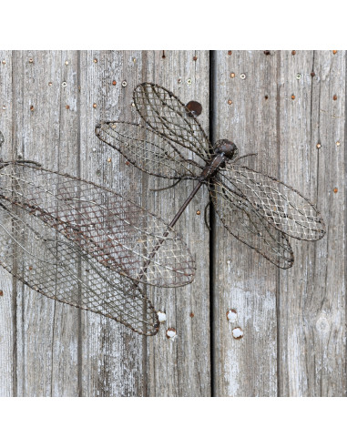 Libellule PM Grillage en métal recyclé – Sculpture artisanale du Zimbabwe deco jardin