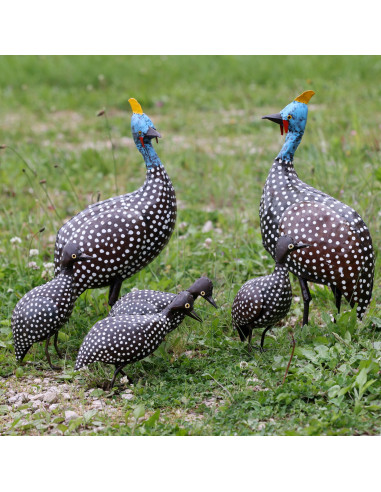 Pintadeau de Guinée en métal recyclé petit modèle deco jardin
