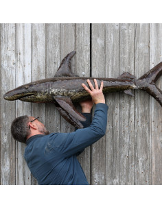Requin en métal recyclé deco jardin 2